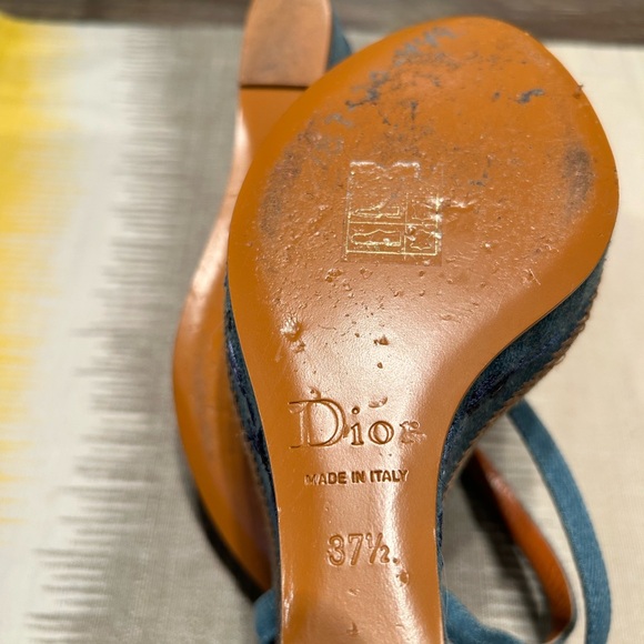 *Rare Vintage* Christian Dior Women's Denim Wedges - Picture 6 of 12